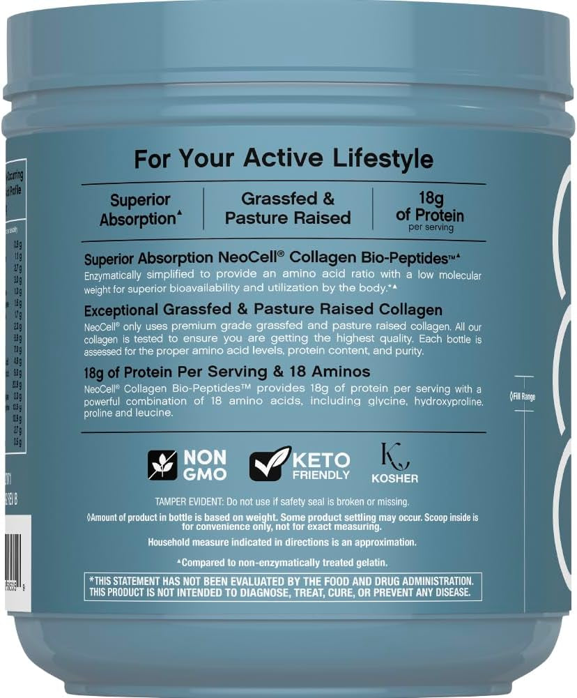 Collagen Peptides Powder | 22Oz | Super Hair, Skin, and Nails | Superior Absorption | Grassfed Protein Supplement | Advanced with 18 Essential Amino Acids